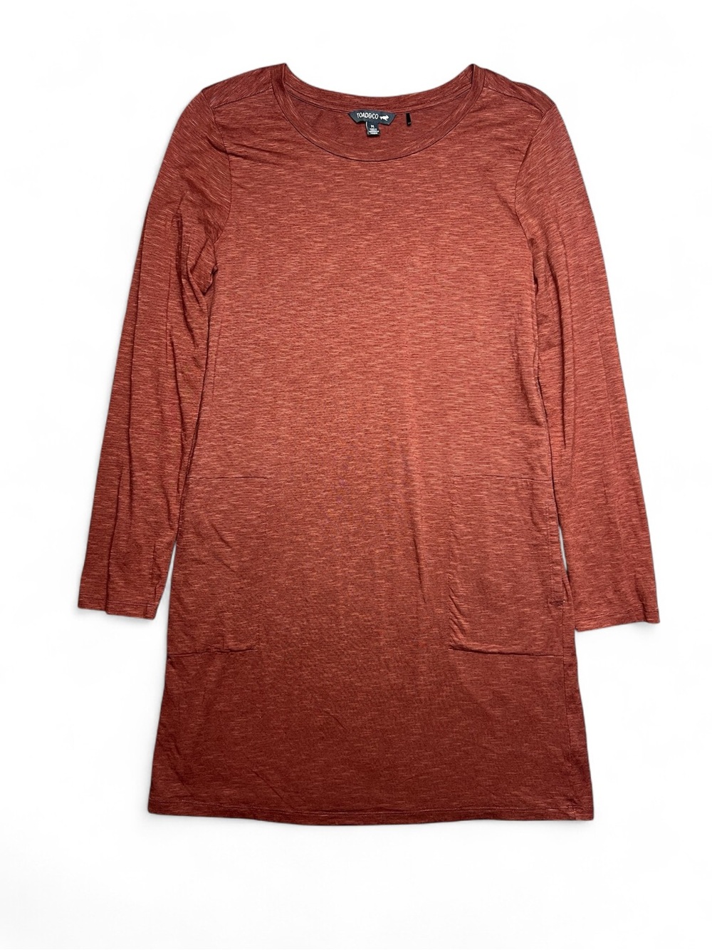 Toad&Co Rust Long Sleeve Dress M Organic Cotton Tencel Pockets